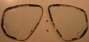 Verschmutzte Glasr�nder